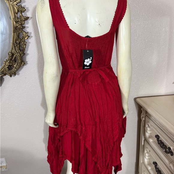 Flower vintage red fairy dress - Picture 4 of 6